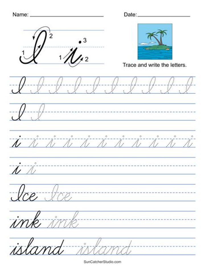Print Cursive Handwriting Worksheets PDF Free Download
