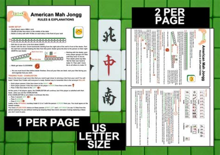 Printable American Mahjong Cheat Sheet PDF – Instant Download