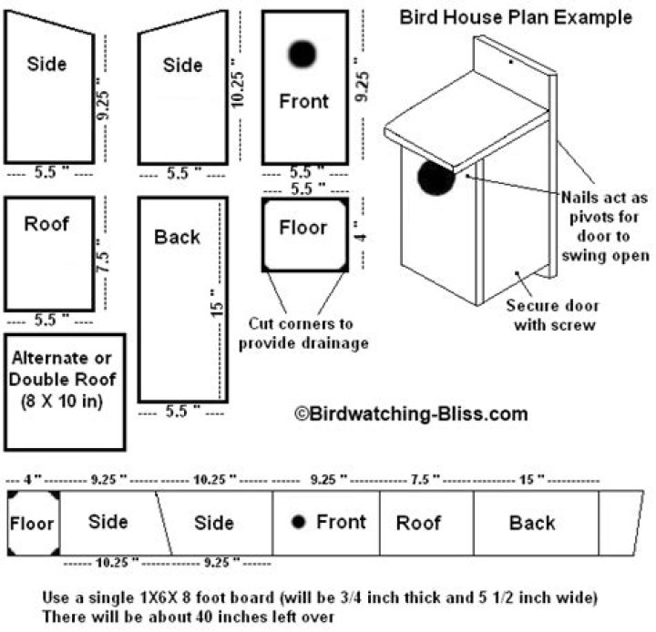 Printable Bird Box Plans PDF – Easy DIY Bird Shelter Templates