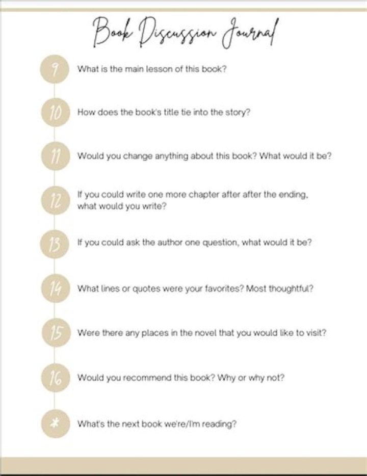 Printable Book Club Discussion Questions PDF for Easy Sharing