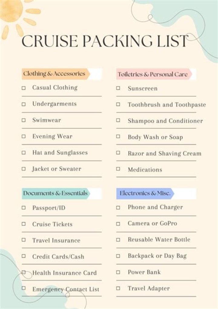 Printable Cruise Packing List PDF for Stress-Free Travel
