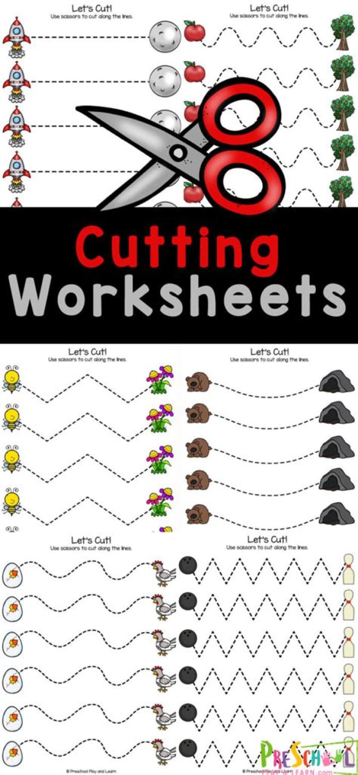 Printable Cutting Worksheets for Preschoolers PDF – Easy Fine Motor Practice