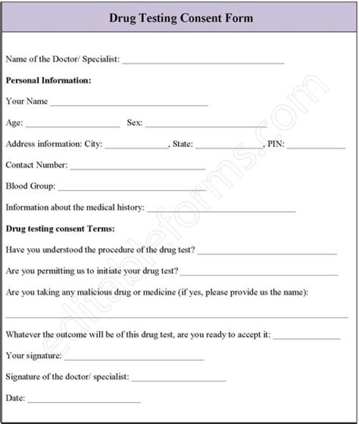 Printable Drug Test Consent Form PDF for Easy Access