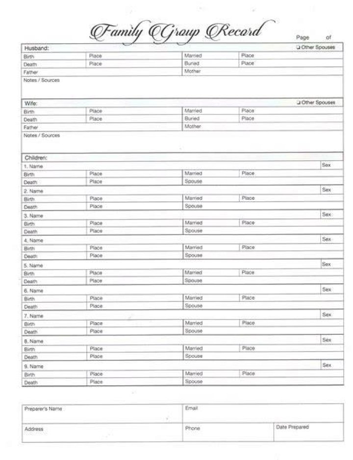 Printable Family Group Sheet Template PDF – Download Free Family Card Print