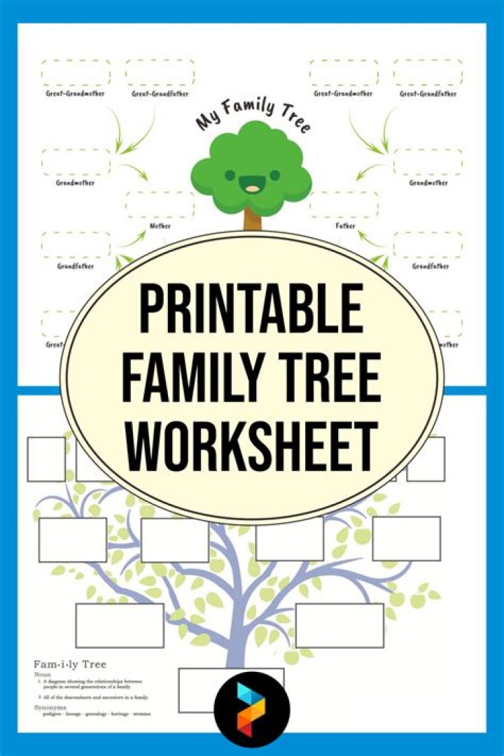 Download Free Printable Family Tree Worksheet PDF