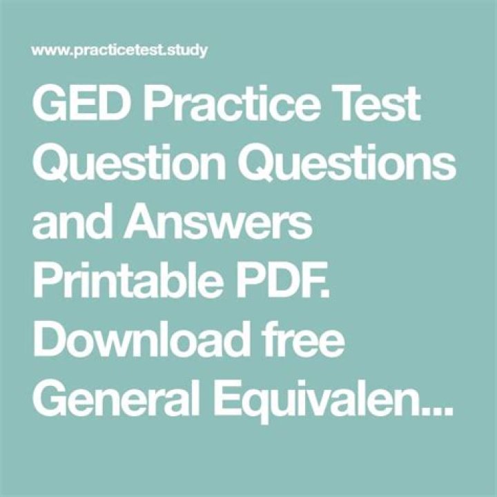 Printable GED Practice Test with Answers PDF for Free Download