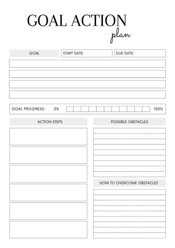 Printable Goal Sheets PDF Free – Download & Print