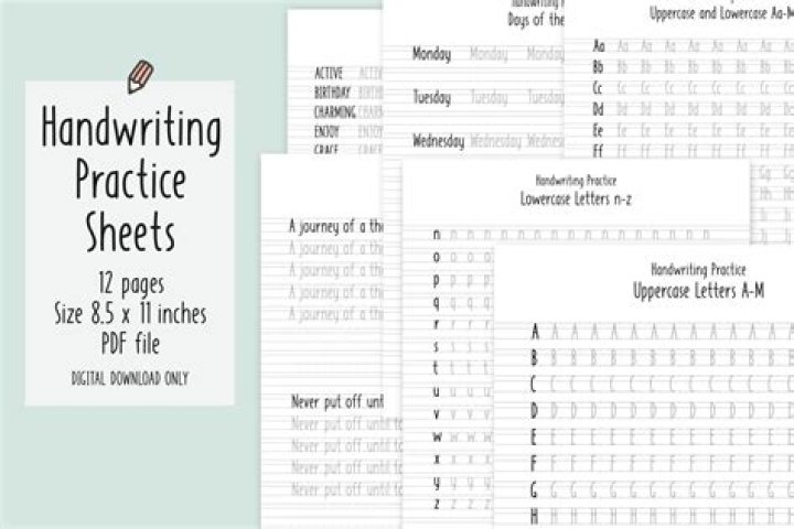 Printable Handwriting Practice Sheets for Adults PDF – Improve Legibility & Mindfulness