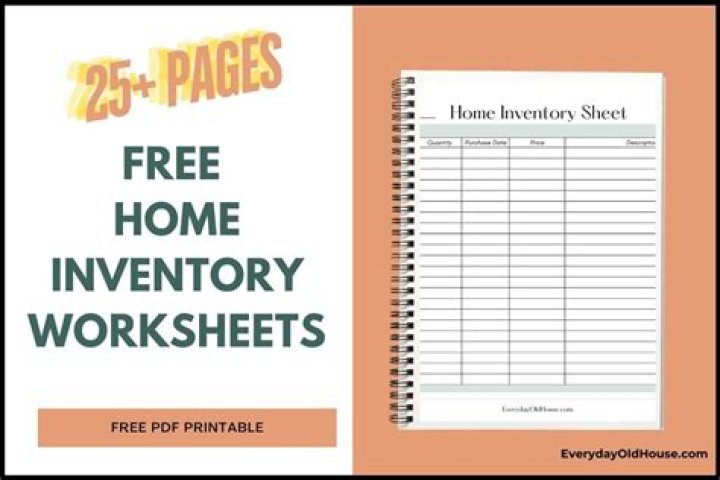 Printable Home Inventory Worksheet PDF for Organized Living