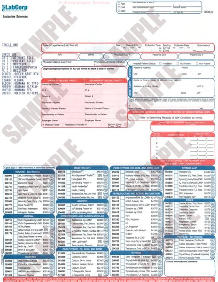 Printable LabCorp Test Request Form PDF – Download Now