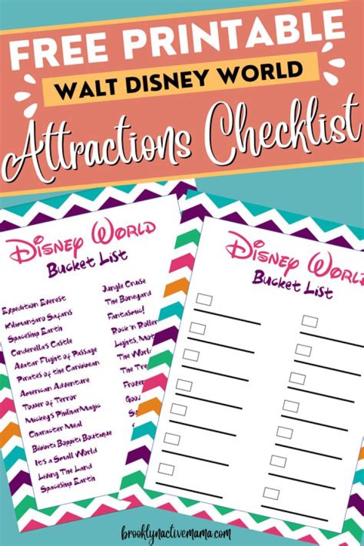 Printable Disney World Attractions by Park 2024 – Free PDF List