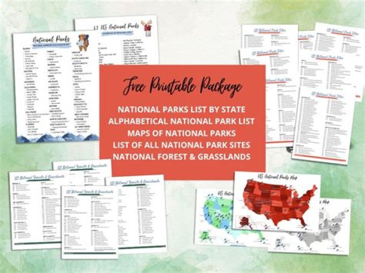 Free Printable List of National Parks PDF – Download Now