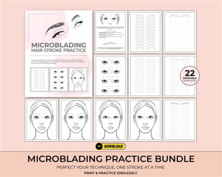 Printable Microblading Practice Sheet PDF for Beginners