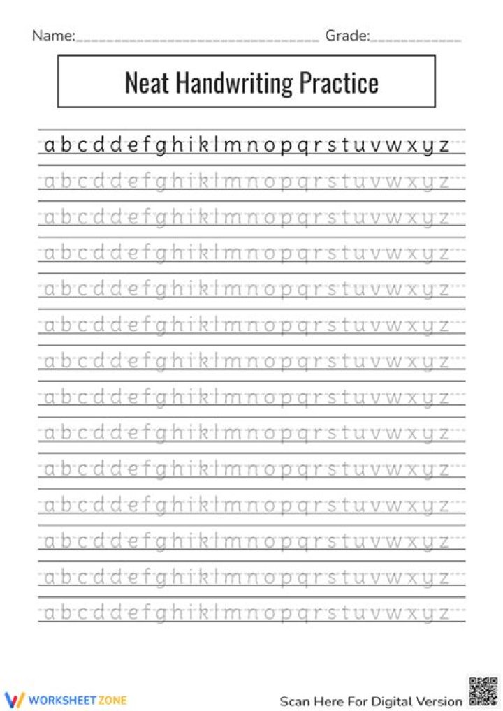 Printable Neat Handwriting Practice Sheets PDF – Easy Download