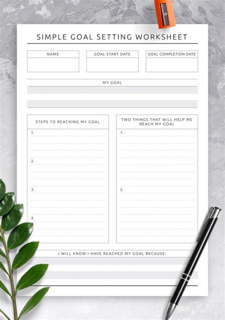 Printable PDF Goal Setting Worksheet – Start Your Success Today