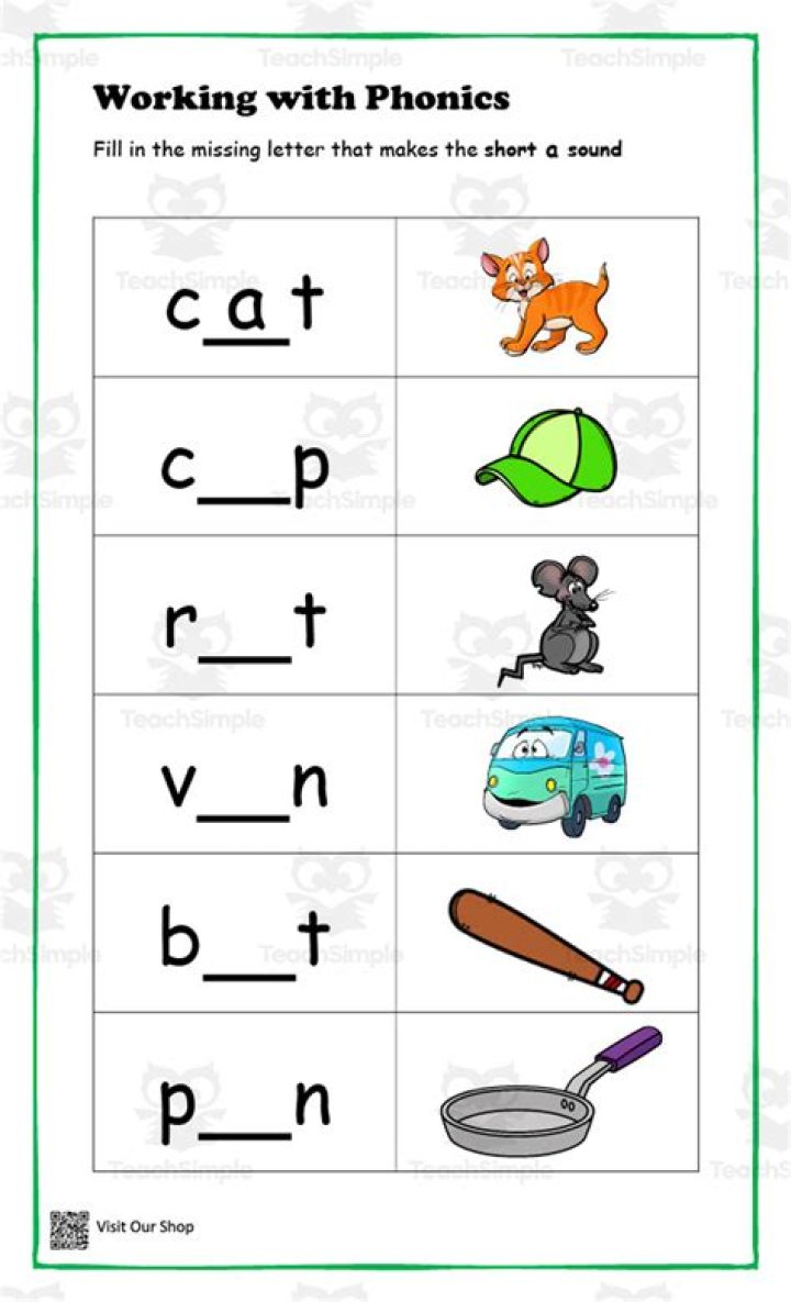 Free Printable Phonics Worksheets PDF for Kids