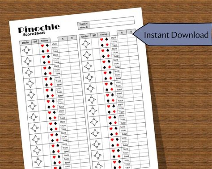 Printable Pinochle Cheat Sheet PDF – Quick Reference for Players