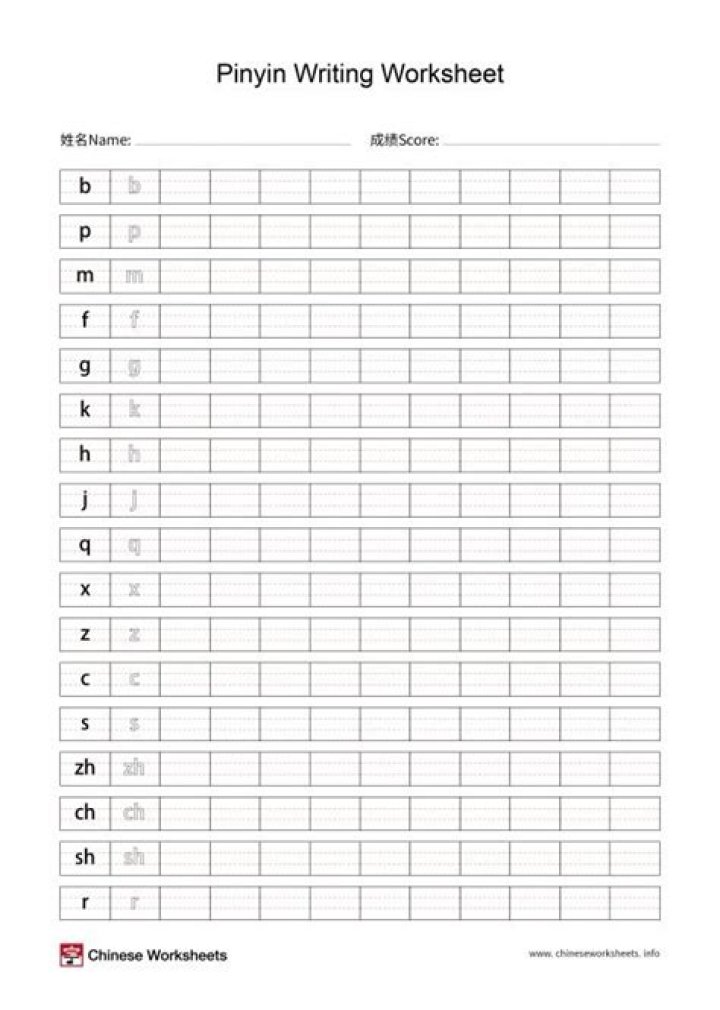 Download Free Printable Pinyin Worksheet PDF for Easy Chinese Learning