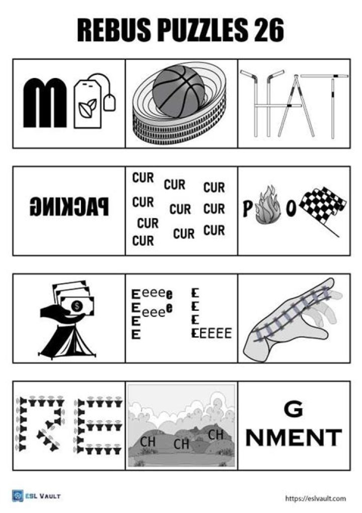 Printable Rebus Puzzles with Answers PDF – Free Download