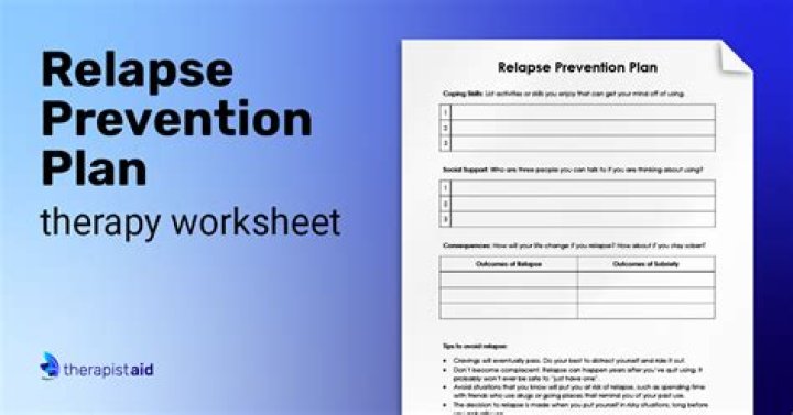 Printable Relapse Prevention Plan Worksheet PDF for Recovery