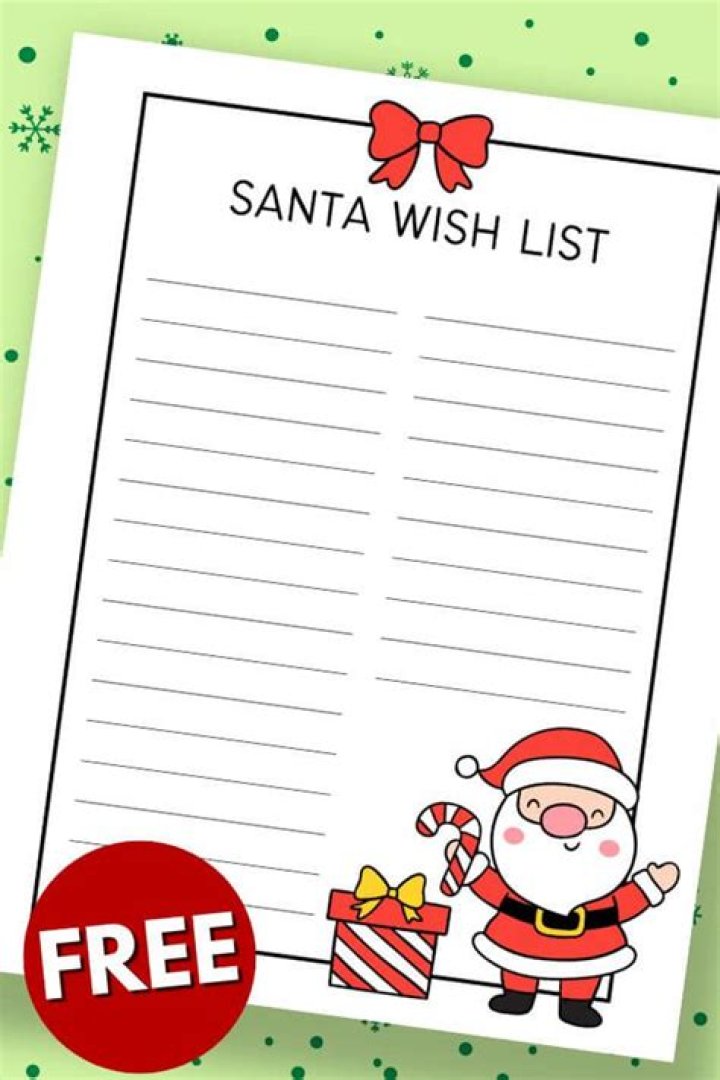 Printable Santa Wish List PDF – Free Holiday Checklist