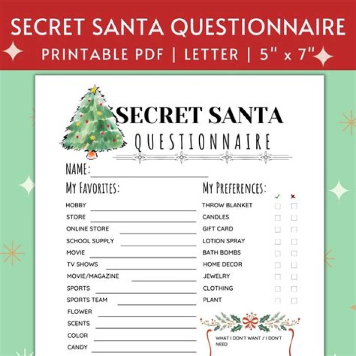 Printable Secret Santa List PDF – Easy Print & Share
