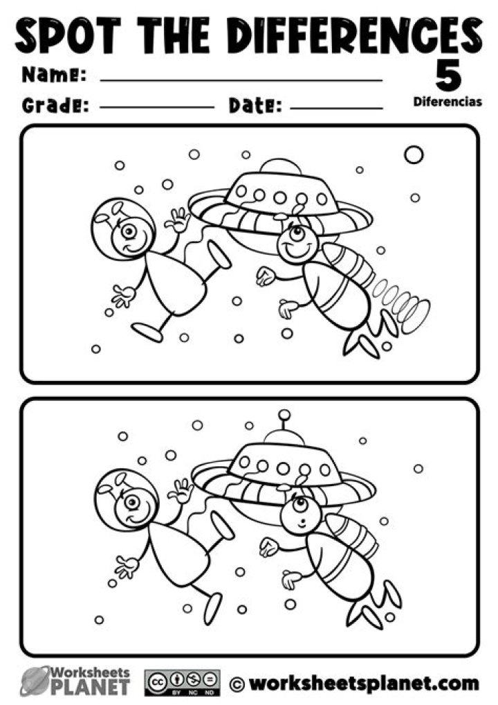 Printable Spot the Difference Worksheets PDF for Kids & Teachers