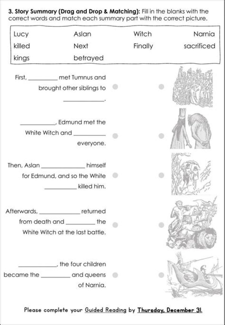 Printable The Lion the Witch and the Wardrobe Worksheets PDF for Kids