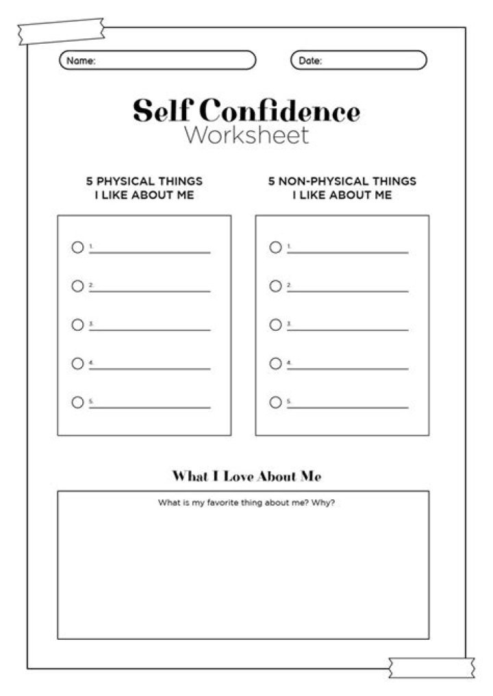 Printable Self-Esteem Worksheets for Adults PDF – Boost Confidence at Home