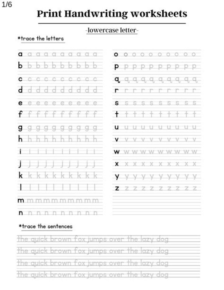 Free Printing Practice Worksheets PDF for Beginners