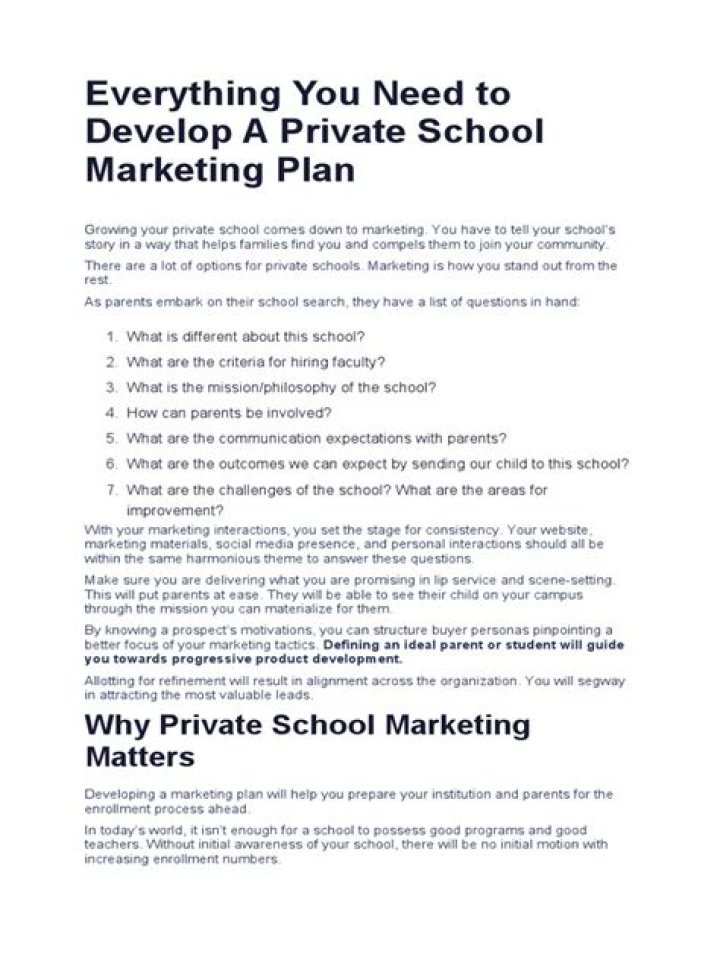 Private School Marketing Plan PDF: Boost Enrollment Today