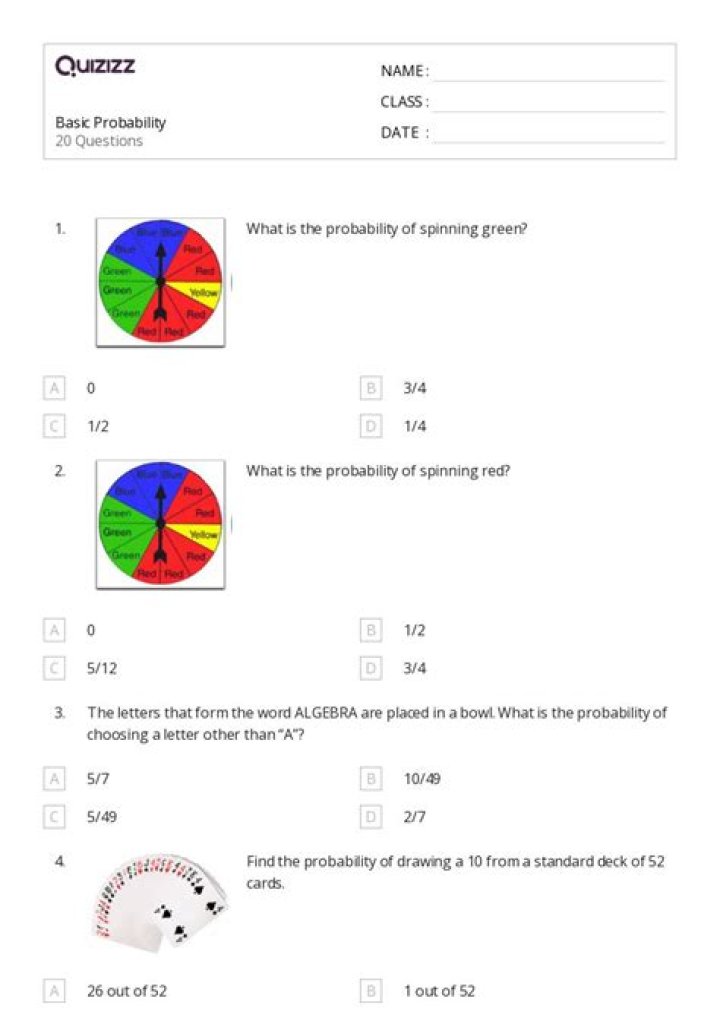 Probability Test PDF: Practice Problems & Answers