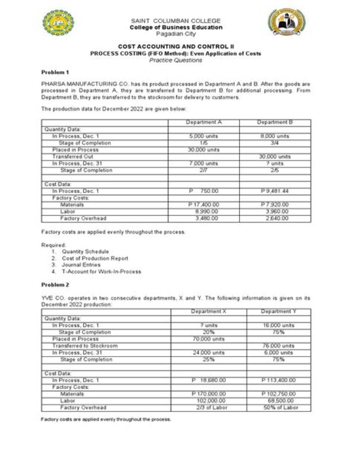 Process Costing FIFO Method: Expert Questions & Answers PDF