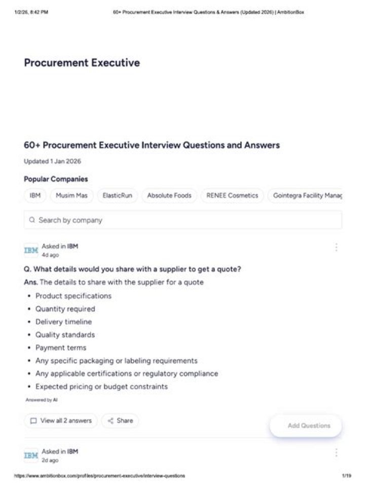 Top Procurement Interview Questions PDF for Hiring Success