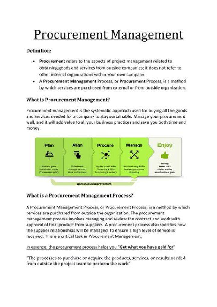 Procurement Management PDF Notes: Essential Guide to Streamlining Sourcing & Contracts