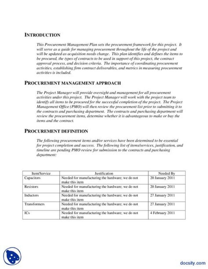 Procurement Management Plan PDF: Complete Guide & Template