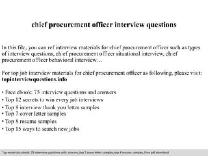 Procurement Officer Interview Questions & Answers PDF Download