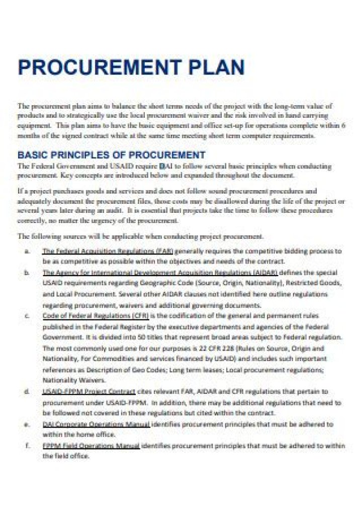 Procurement Plan Example PDF: Practical Template for Smarter Sourcing