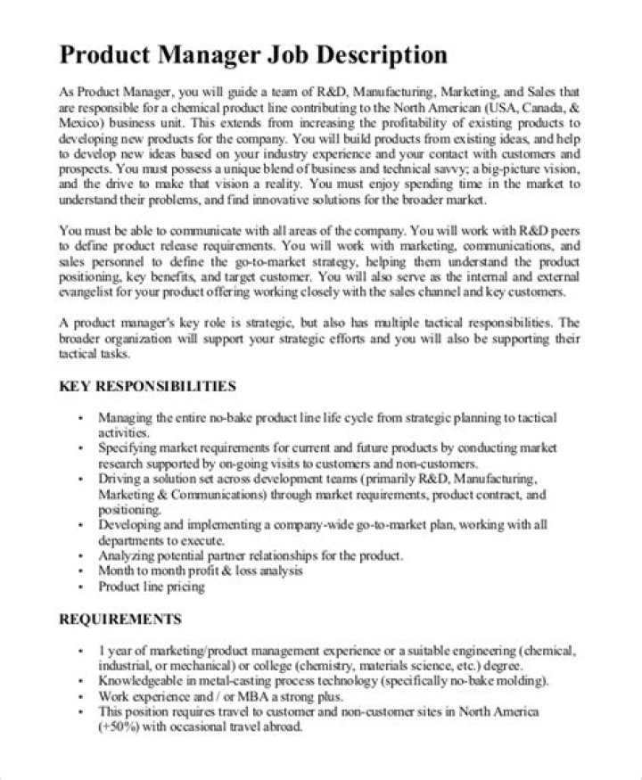 Product Development Manager Job Description PDF: Full Career Guide