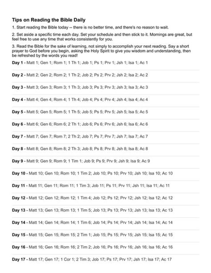 Professor Grant Horner’s Bible Reading Plan PDF for Daily Study