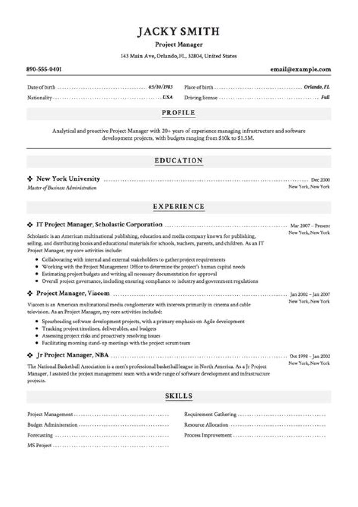 Program Manager Resume PDF – Professional Resume Template for PMs