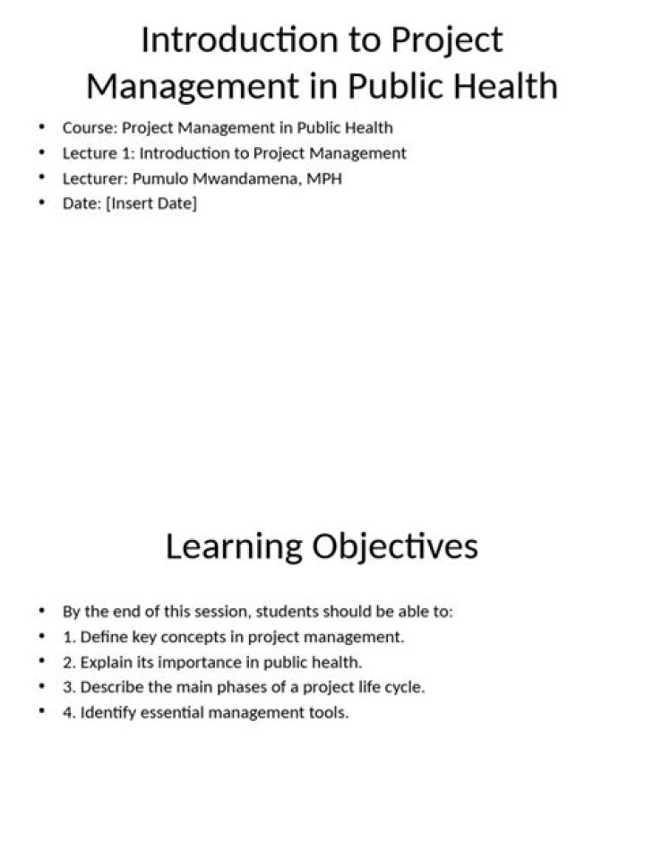 Master Project Management in Public Health with Essential PDFs