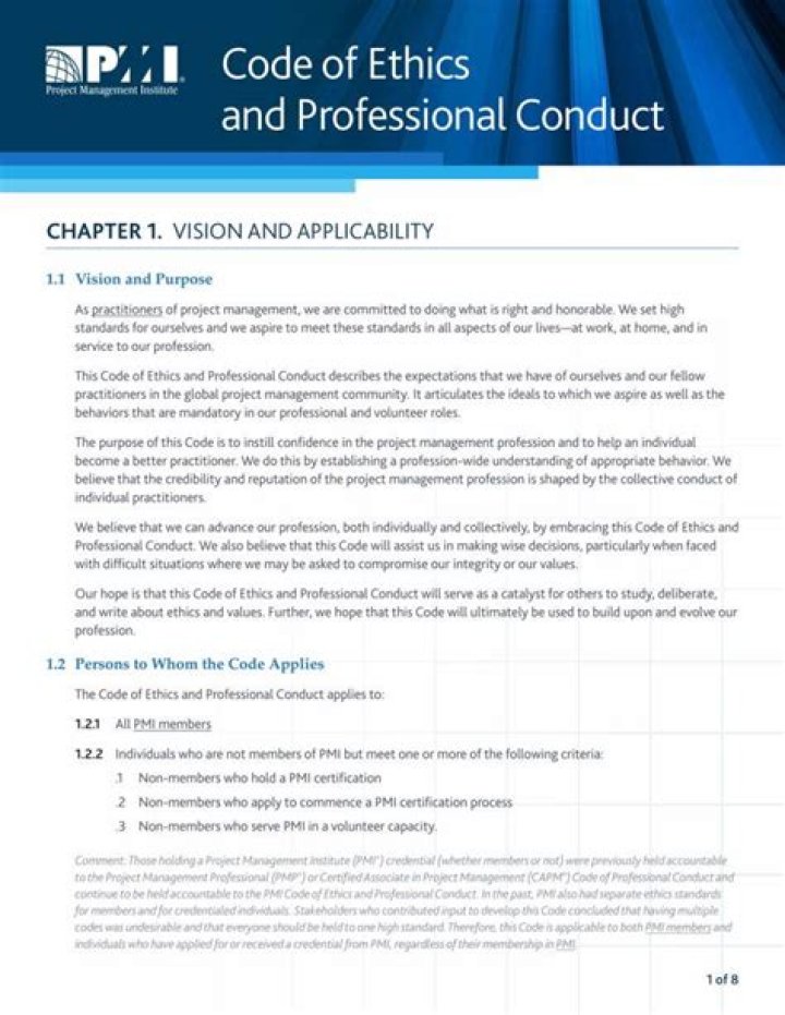 Project Management Institute Code of Ethics and Professional Conduct: Essential PDF Guide