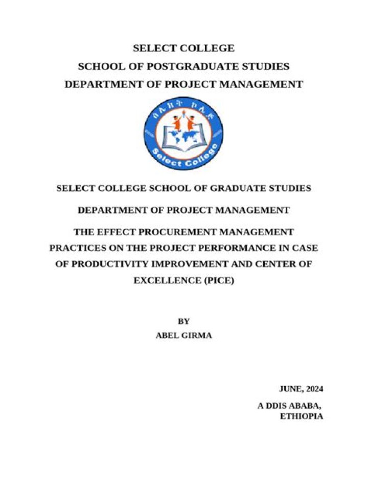 Free Project Management Thesis PDF for Students