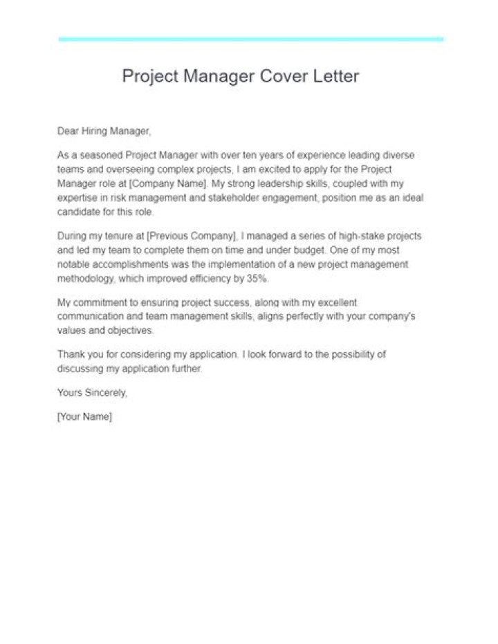 Professional Project Manager Cover Letter PDF Template