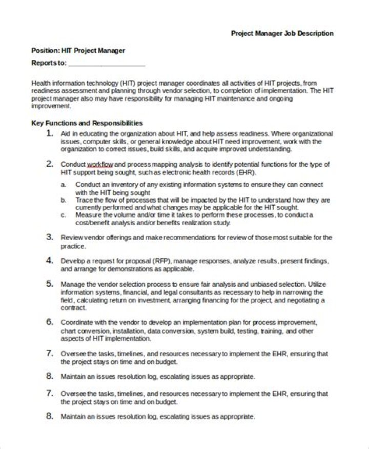 Project Manager Job Description PDF – Expert Guide
