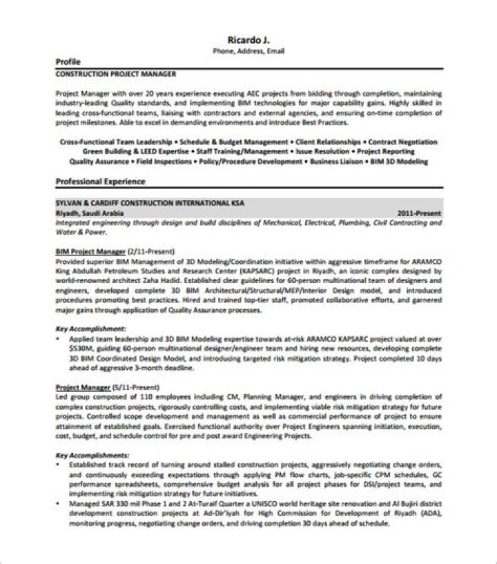 Free Project Manager Resume PDF – Download Now for Career Success