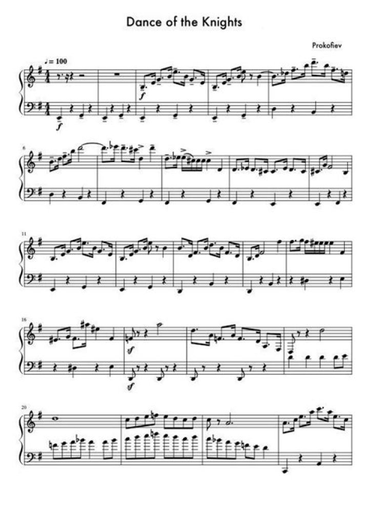 Prokofiev’s Dance of the Knights Piano Sheet Music PDF – Play Now