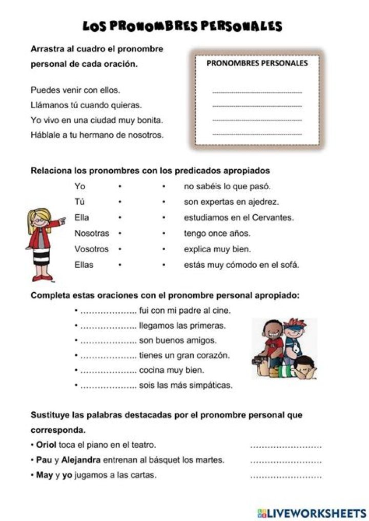 Pronombres Personales Worksheets PDF – Perfect for Spanish Learners