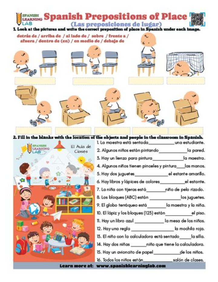 Pronouns After Prepositions Spanish Worksheets PDF – Free Printable Practice